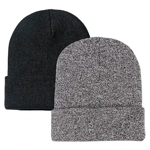 ZOORON 1&2 Pack Erkaklar va Ayollar uchun Beanie Yumshoq Triko Qishki Shlyapalar Yumshoq chang'i shlyapasi Unisex 