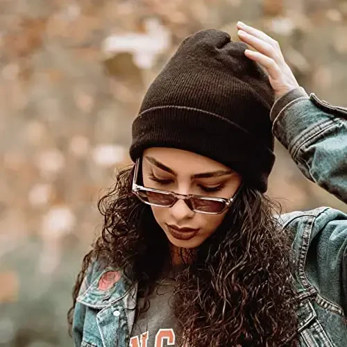 ZOORON 1&2 Pack Erkaklar va Ayollar uchun Bini Shapka Qishki Trikotaj Shapka Yumshoq Chang'i Shapka Unisex - 5