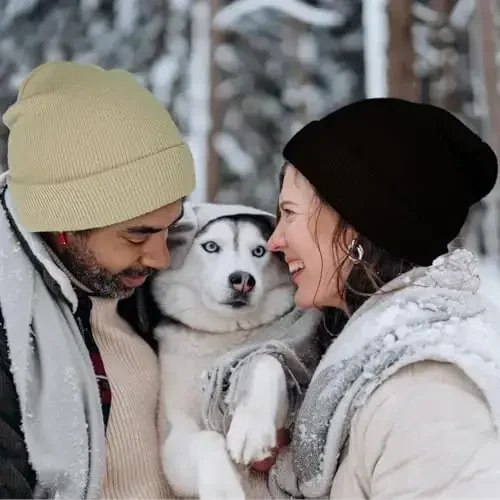 ZOORON 1&2 Pack Erkaklar va Ayollar uchun Bo'shashgan Beanie Qalpog'i Qishki Trikotaj Qalpog'i Yumshoq chang'i Qalpog'i Unisex - 5