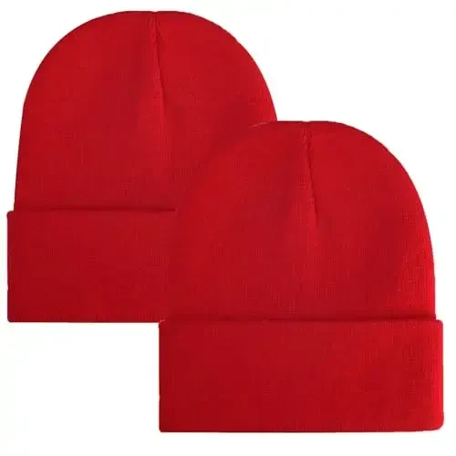 ZOORON 1&2 Pack Erkaklar va Ayollar uchun Boshi berk Shlyapa Qishki Trikotaj Qalpog'i Yumshoq Chang'i Shapkasi Unisex 