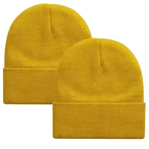 ZOORON 1&2 Pack Erkaklar va ayollar uchun shapka Qishki trikotaj shapkalar Yumshoq chang'i shapkasi Unisex 