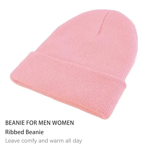 ZOORON 1&2 Pack Beanie for Men Women Slouchy Beanie Hats Winter Knit Caps Soft Ski Hat Unisex - 2