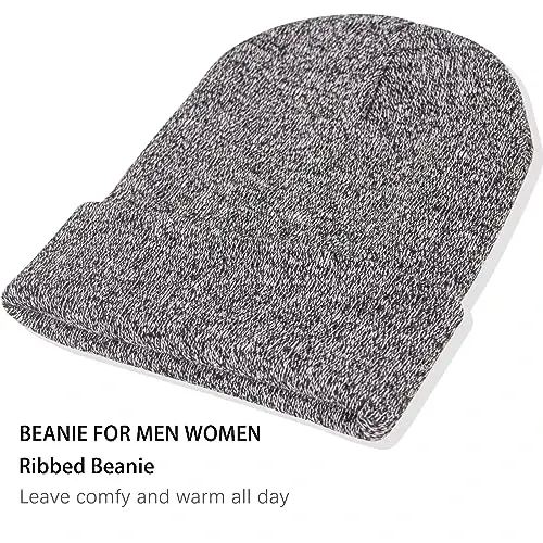 ZOORON 1&2 Pack Beanie for Men Women Slouchy Beanie Hats Winter Knit Caps Soft Ski Hat Unisex - 2