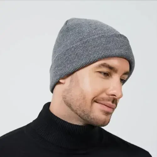 ZOORON 1&2 Pack Beanie for Men Women Slouchy Beanie Hats Winter Knit Caps Soft Ski Hat Unisex - 3