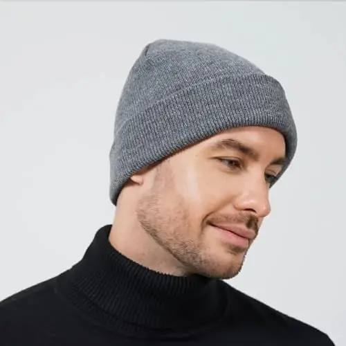 ZOORON 1&2 Pack Beanie for Men Women Slouchy Beanie Hats Winter Knit Caps Soft Ski Hat Unisex - 3