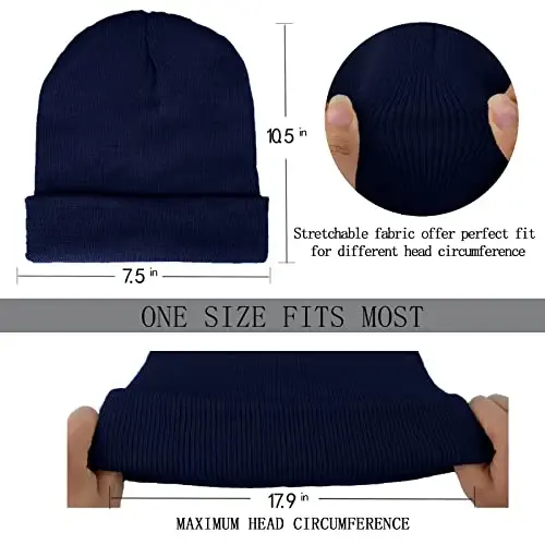 ZOORON 1&2 Paket Bere Erkekler Kadınlar için Bol Bere Şapkalar Kışlık Örme Şapkalar Yumuşak Kayak Şapkası Unisex - 3