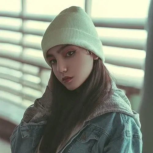 ZOORON 1&2 Pack Beanie for Men Women Slouchy Beanie Hats Winter Knit Caps Soft Ski Hat Unisex - 4