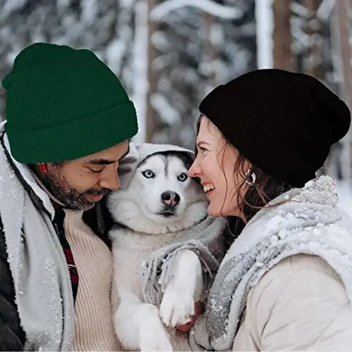 ZOORON 1&2 Pack Beanie for Men Women Slouchy Beanie Hats Winter Knit Caps Soft Ski Hat Unisex - 5