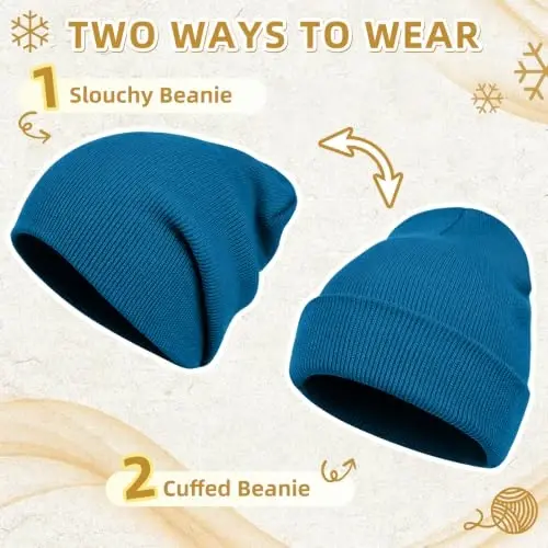 ZOORON Beanie for Men Women Slouchy Winter Beanie Hats Cuffed Skull Caps | Unisex, Double-Layer Warmth, Soft, Secure Fit, Windproof, Idea for Outdoor Work,Ski, Dog Walking, Daily use, Mens Gifts - 3