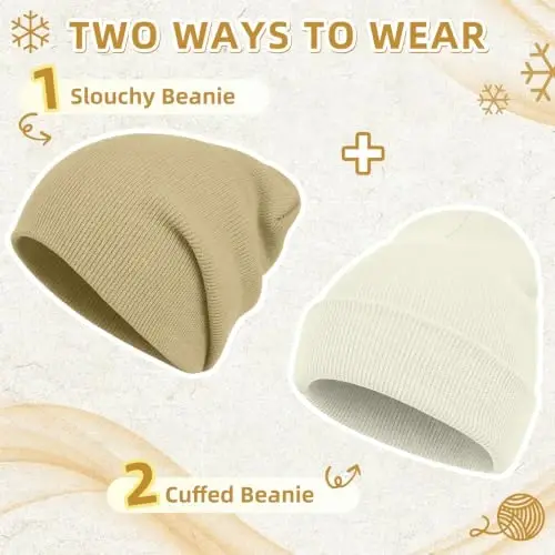 ZOORON Beanie for Men Women Slouchy Winter Beanie Hats Cuffed Skull Caps | Unisex, Double-Layer Warmth, Soft, Secure Fit, Windproof, Idea for Outdoor Work,Ski, Dog Walking, Daily use, Mens Gifts - 3