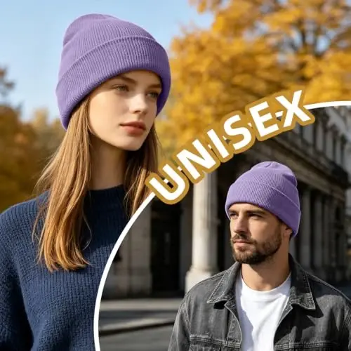 ZOORON Beanie for Men Women Slouchy Winter Beanie Hats Cuffed Skull Caps | Unisex, Double-Layer Warmth, Soft, Secure Fit, Windproof, Idea for Outdoor Work,Ski, Dog Walking, Daily use, Mens Gifts - 4