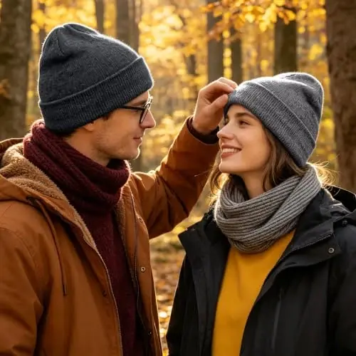 ZOORON Beanie for Men Women Slouchy Winter Beanie Hats Cuffed Skull Caps | Unisex, Double-Layer Warmth, Soft, Secure Fit, Windproof, Idea for Outdoor Work,Ski, Dog Walking, Daily use, Mens Gifts - 6