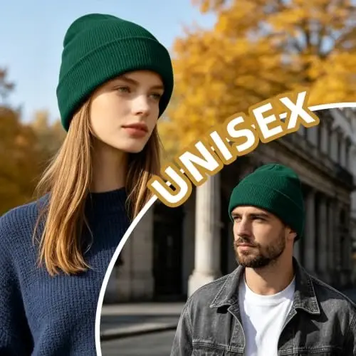ZOORON Beanie for Men Women Slouchy Winter Beanie Hats Cuffed Skull Caps | Unisex, Double-Layer Warmth, Soft, Secure Fit, Windproof, Idea for Outdoor Work,Ski, Dog Walking, Daily use, Mens Gifts - 4