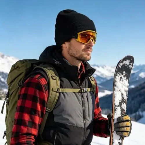 ZOORON Beanie for Men Women Slouchy Winter Beanie Hats Cuffed Skull Caps | Unisex, Double-Layer Warmth, Soft, Secure Fit, Windproof, Idea for Outdoor Work,Ski, Dog Walking, Daily use, Mens Gifts - 5
