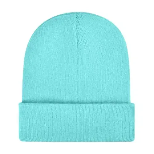 ZOORON 1 & 2 Packs Beanie for Men Women Warm Winter Hats Acrylic Knit Cuffed Beanie Cap Unisex 