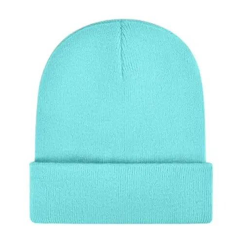ZOORON 1 & 2 Packs Beanie for Men Women Warm Winter Hats Acrylic Knit Cuffed Beanie Cap Unisex - 1