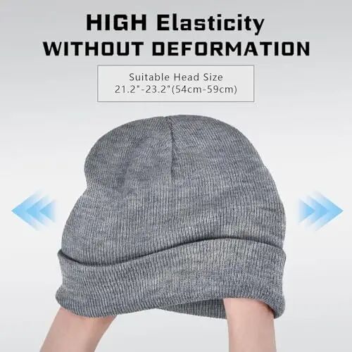 ZOORON Beanie for Men Women Warm Winter Hat Unisex Soft Knit Cuffed Beanie Skull Cap - 3