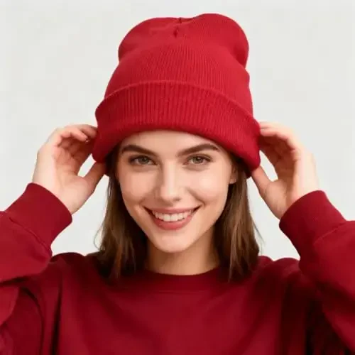 ZOORON 1 & 2 Packs Beanie for Men Women Warm Winter Hats Acrylic Knit Cuffed Beanie Cap Unisex - ZOORON (1)