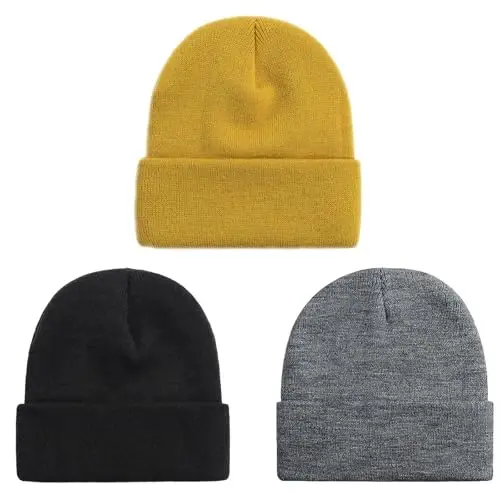 ZOORON Beanie for Men Women Warm Winter Hat Unisex Soft Knit Cuffed Beanie Skull Cap 