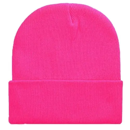 ZOORON 1 & 2 Packs Beanie for Men Women Warm Winter Hats Acrylic Knit Cuffed Beanie Cap Unisex - 6