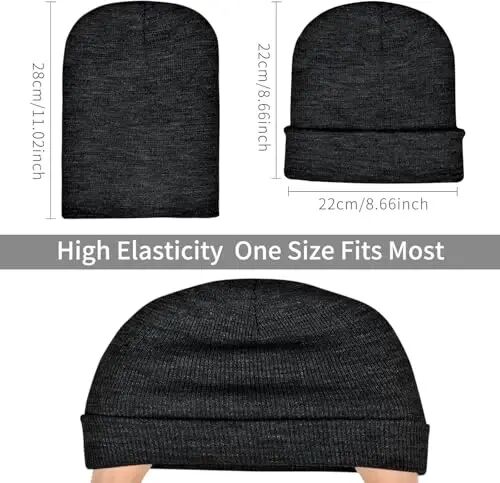 ZOORON Beanie for Men Women Warm Winter Hat Unisex Soft Knit Cuffed Beanie Skull Cap - 6