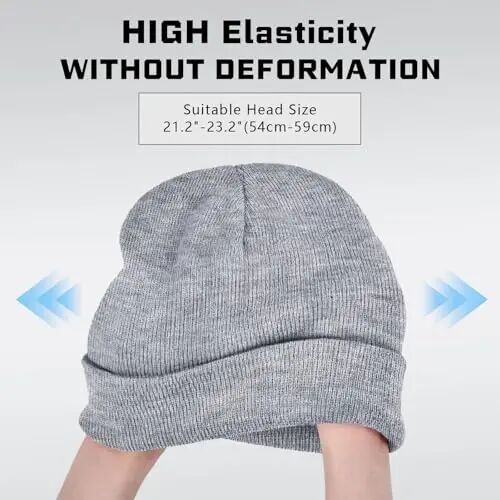 ZOORON Beanie for Men Women Warm Winter Hat Unisex Soft Knit Cuffed Beanie Skull Cap - 4