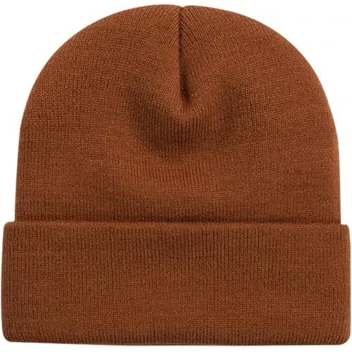 ZOORON Beanie for Men Women Warm Winter Hat Unisex Soft Knit Cuffed Beanie Skull Cap - 6