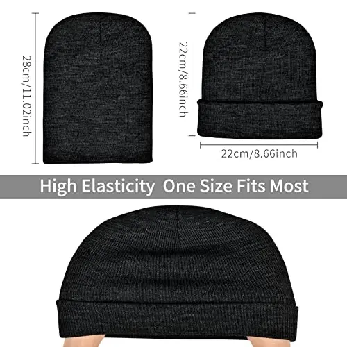 ZOORON 1 & 2 Packs Beanie for Men Women Warm Winter Hats Acrylic Knit Cuffed Beanie Cap Unisex - 3