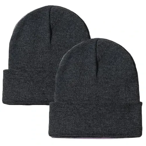 ZOORON 1&2 Pack Beanie for Men Women Slouchy Beanie Hats Winter Knit Caps Soft Ski Hat Unisex - ZOORON