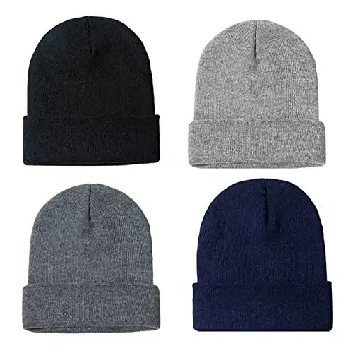 ZOORON Erkek Kadın Bol Bere Şapkalar Kışlık Örme Şapkalar Yumuşak Kayak Şapkası Unisex 1&2'li Paket - ZOORON