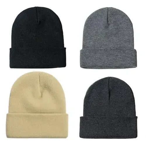 ZOORON 1&2 Pack Beanie for Men Women Slouchy Beanie Hats Winter Knit Caps Soft Ski Hat Unisex 