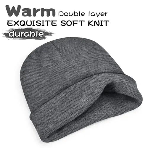 ZOORON Beanie for Men Women Warm Winter Hat Unisex Soft Knit Cuffed Beanie Skull Cap - ZOORON