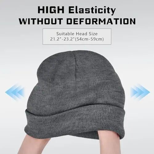 ZOORON Beanie for Men Women Warm Winter Hat Unisex Soft Knit Cuffed Beanie Skull Cap - 3