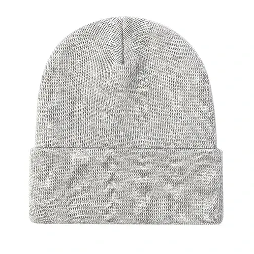 ZOORON 1&2 Pack Beanie for Men Women Slouchy Beanie Hats Winter Knit Caps Soft Ski Hat Unisex - 1