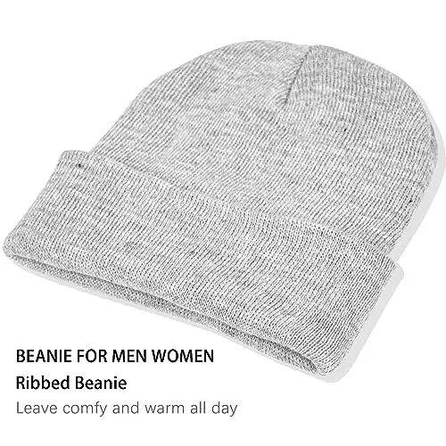 ZOORON 1&2 Pack Beanie for Men Women Slouchy Beanie Hats Winter Knit Caps Soft Ski Hat Unisex - 2