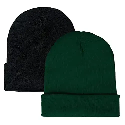 ZOORON 1&2 Pack Beanie for Men Women Slouchy Beanie Hats Winter Knit Caps Soft Ski Hat Unisex 