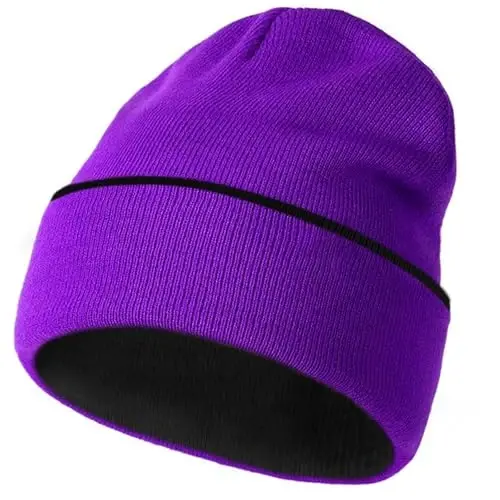 ZOORON 1 & 2 Packs Beanie for Men Women Warm Winter Hats Acrylic Knit Cuffed Beanie Cap Unisex 