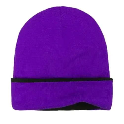 ZOORON 1 & 2 Packs Beanie for Men Women Warm Winter Hats Acrylic Knit Cuffed Beanie Cap Unisex - ZOORON (1)