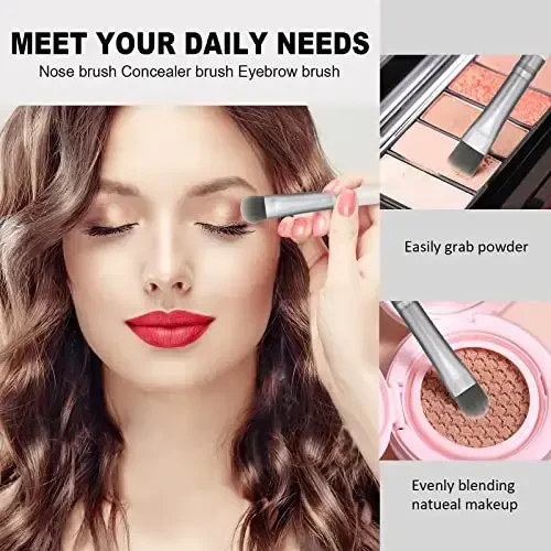 ZOREYA Makeup Brushes - 15 Pcs Premium Bamboo Charcoal Infused Bristles Makeup Brush Set, Foundation Concealers Eye Shadows Make Up Brush,Eyeliner Brushes(White) - 5