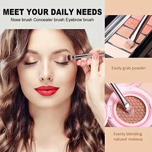 ZOREYA Makeup Brushes, 15 Pcs Professional Premium Synthetic Brush Set, Foundation Concealer Eyeshadow Blush Makeup Brush Set (Champagne Gold) - 4