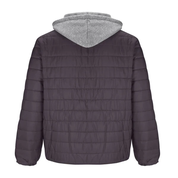 Zpanxa Mens Winter Coats Men's Solid Color Hooded Jacket Cotton Padded Jacket Fashion Cotton Padded Jacket Men's Warm Cotton Padded Jacket Black L - 3