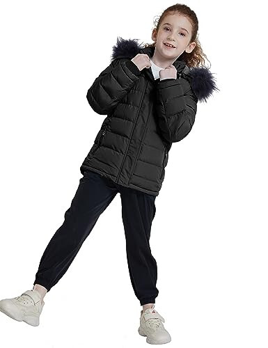 ZSHOW Girls' Puffer Jacket Soft Fleece Lined Warm Hooded Winter Coat - 6