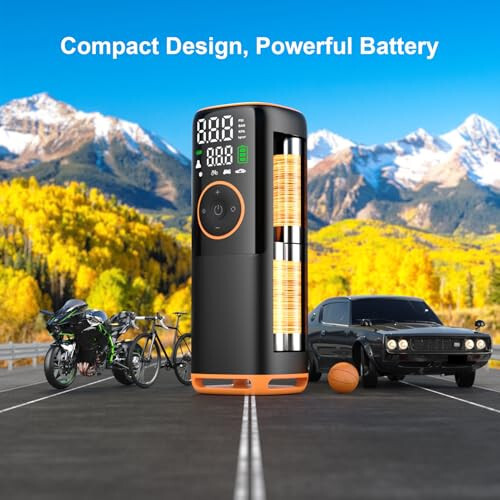 ZSX Shinalar uchun portativ havo kompressori - avtomobil shinalari uchun 160 PSI bosim o'lchagichli portativ havo nasosi, avtomobil, velosiped, mototsikl shinalari, to'plar va boshqalar uchun portativ shinalar pompasi. - 6