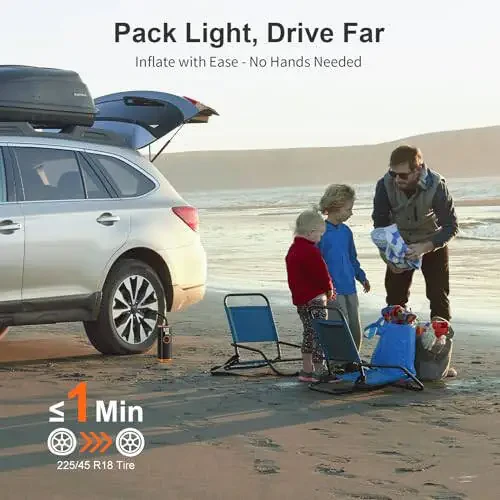 ZSX Shinalar uchun portativ havo kompressori - avtomobil shinalari uchun 160 PSI bosim o'lchagichli portativ havo nasosi, avtomobil, velosiped, mototsikl shinalari, to'plar va boshqalar uchun portativ shinalar pompasi. - 2