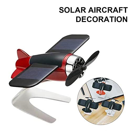 ZTGD Car Air Fresheners, Solar Energy Rotating Car Aromatherapy Diffuser, Alloy Fighter Car Essential Oil Diffuser Car Decorations, Interior Decoration Accessories Diffuser for Car Black - 2