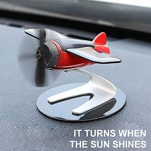 ZTGD Car Air Fresheners, Solar Energy Rotating Car Aromatherapy Diffuser, Alloy Fighter Car Essential Oil Diffuser Car Decorations, Interior Decoration Accessories Diffuser for Car Black - 6