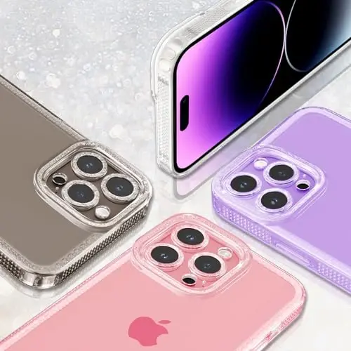 ZTOFERA Designed for iPhone 12 Pro Max 6.7 inch,Cute Clear Case for Women Girls,Sparkly Glitter Bling Flexible Soft TPU Silicone Bumper Protective Cover for iPhone 12 Pro Max,Gray - 5