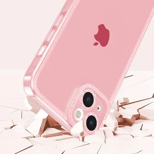 ZTOFERA Designed for iPhone 13 6.1 inch,Cute Clear Case for Women Girls,Sparkly Glitter Bling Flexible Soft TPU Silicone Bumper Protective Cover for iPhone 13,Pink - 3