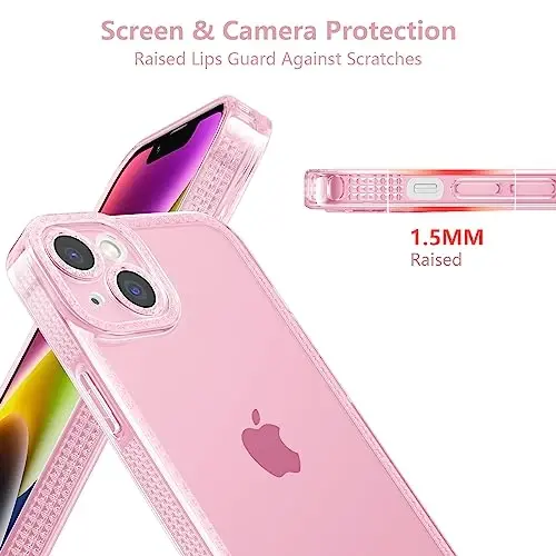 ZTOFERA Designed for iPhone 15 Plus 6.7 inch,Sparkly Cute Clear Case for Women Girls,Glitter Bling Flexible Soft TPU Silicone Bumper Protective Cover for iPhone 15 Plus,Pink - 3