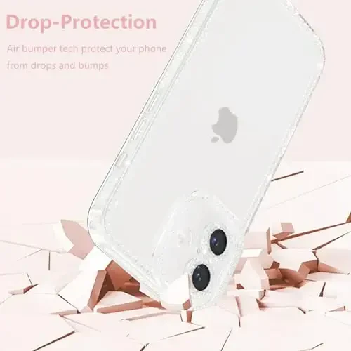 ZTOFERA Designed for iPhone 16 Plus 6.7 inch,Sparkly Cute Clear Case for Women Girls,Glitter Bling Flexible Soft TPU Silicone Bumper Protective Cover for iPhone 16 Plus,Clear - 5